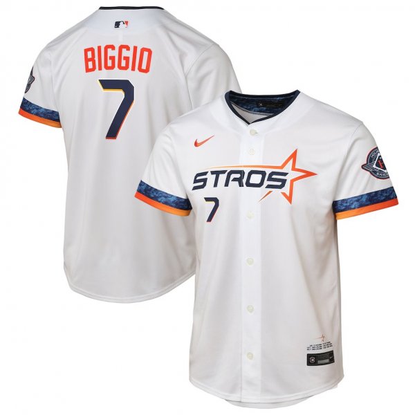 Youth #7 Craig Biggio Houston Astros Nike 2025 City Connect Limited Player White Jersey