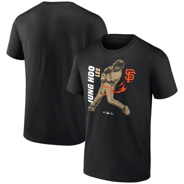 Men's San Francisco Giants Jung Hoo Lee Black Player Graphic T-Shirt