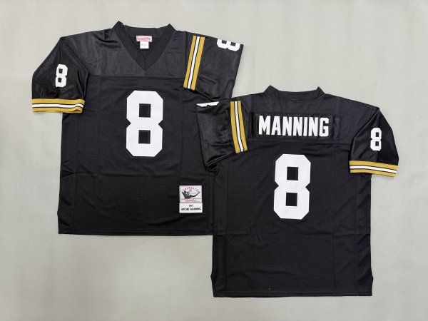 Men's New Orleans Saints #8 Archie Manning Black Jersey