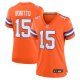 Women's Nike #15 Nik Bonitto Orange Denver Broncos Alternate 2 Mile High Collection 1977 Throwback Game Jersey
