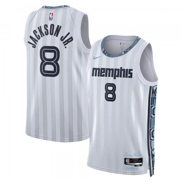 Men's Unisex Memphis Grizzlies #8 Jaren Jackson Jr. Nike White 2025/26 Swingman City Edition Jersey