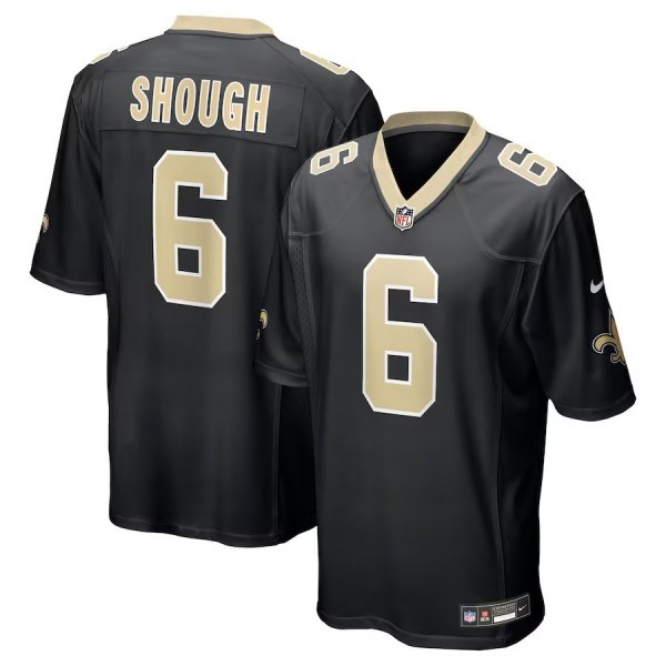 Men's New Orleans Saints #6 Tyler Shough Nike Black Game Jersey