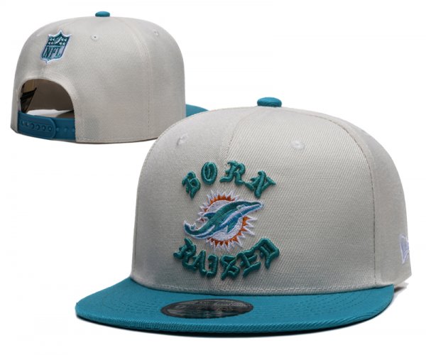 Miami Dolphins Off White and Blue Cap